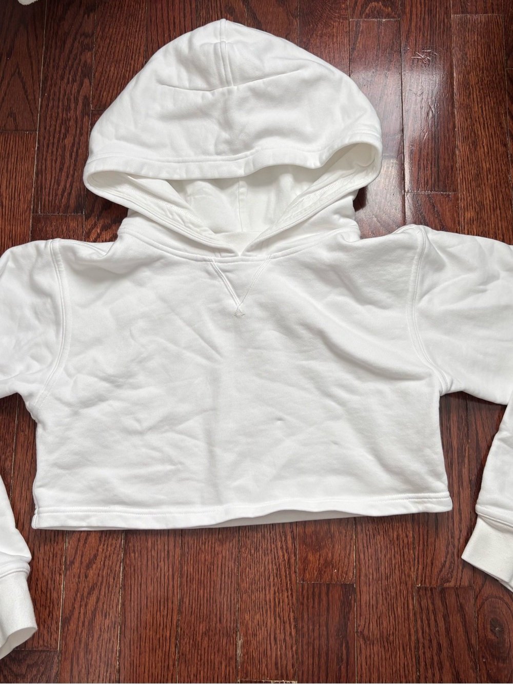 Cropped White Lululemon Hoodie